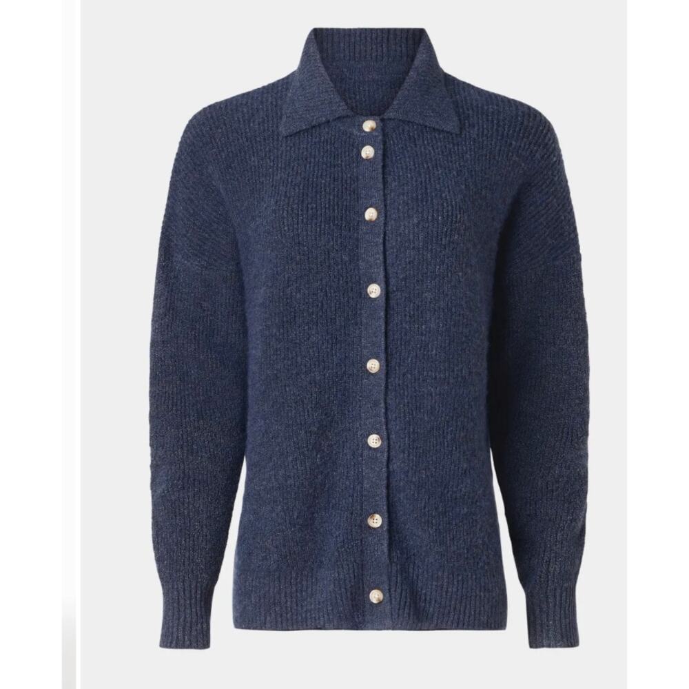 Central Park West Polo Sweater MEDIUM Oversized Cardigan Preppy Boyfriend $182 - Picture 4 of 12